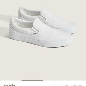 Vans Men's White Slip-On Loafers